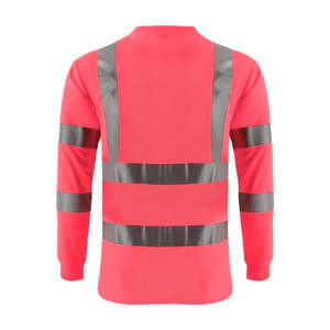 Salut Vis sécurité t-shirts hauts à manches longues chemise réfléchissante Construction haute visibilité vêtements de travail pour hommes vêtements de travail - Product Image 6