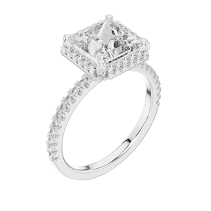 Bague de fiançailles en diamant de laboratoire taille princesse 2,93 carats, clarté VVS-VS EF, or 18 carats, 14 carats, 10 carats et argent 925, rose, jaune, blanc - Product Image 4