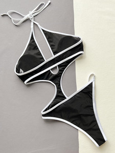 Ensemble de maillot de bain tanga bikini à cordon avec logo personnalisé, ensemble de maillot de bain 2 pièces, vêtements de bain pour femmes, ensemble de bikini string - Product Image 4