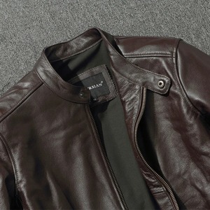 2025 Fashion Cow Leather <b>Jacket</b> <b>Men</b> Vintage Motorcycle Zipper Moto Biker <b>Slim</b> <b>Fit</b> <b>jacket</b> for <b>men</b> - Product Image 5