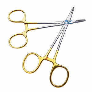 Porte-aiguille Mayo Hegar plaqué or, instrument de chirurgie dentaire et plastique, mâchoires en carbure de tungstène - Product Image 1