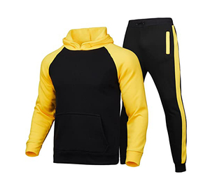 Attractive Color Design Jogging <b>Track</b> <b>Suits</b> with Contrast Color Sleeves Full Sleeve Hooded Shirt with Jogger Pant on Cheap Price - Product Image 2