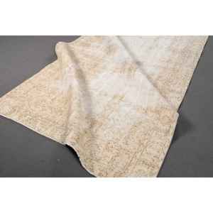 Alfombra Turca de 5.4x8.6 pies, Alfombra, Alfombra Ikat Blanca de Lana - Product Image 4