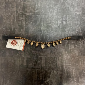 Diadema de Lujo para Caballo con Cristales Dorados en Forma de Lágrima, Elegante Accesorio de Brida Inglesa con Pedrería - Product Image 1