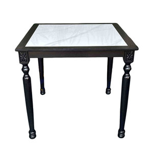 80x80cm <b>Extendable</b> Stone Top Ash Wood Frame <b>Dining</b> <b>Table</b> for Home Bar-BA68189 - Product Image 1