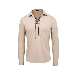 Jacobite-Chemise d'été décontractée pour homme, en coton sergé, col montant, design Ghillie durable, chemise tricotée pour homme - Product Image 5