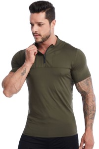 เสื้อยืดรัดรูปมีซิปแห้งเร็วเสื้อออกกำลังกายกล้ามเนื้อสำหรับผู้ชาย2025ฟิตเนสแรชการ์ด Amano Sports - Product Image 3