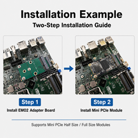 Module adaptateur EM02 M.2 B-Key vers Mini PCIe avec emplacement Nano SIM pour systèmes embarqués PC industriels