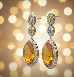 Pendientes de Plata de Ley 925 con Circonita Cúbica en Forma de Pera Amarilla, Chapados en Oro de 18K, Modernos y Elegantes, con Piedra Preciosa Amarilla Natural - Product Image 4