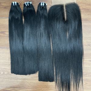 Extensiones de Cabello Humano Vietnamita Natural de Color Negro, Liso, con Trama a Máquina, de Gran Longitud - Product Image 3