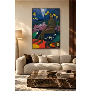 Fida Gauguin Te Arii Vahine Femme assise sur un tissu bleu Impression sur toile - Product Image 2