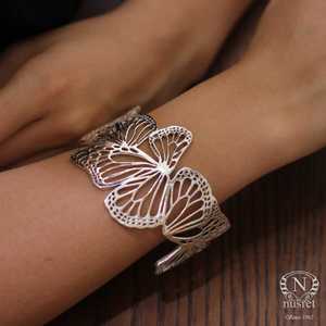 925 Sterling <b>Silver</b> Fashion <b>Cuff</b> <b>Bracelet</b> Butterfly Model - Product Image 4