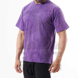 เสื้อยืดผู้ชายแบบย้อมสีเอซิด สกรีนโลโก้ตามสั่ง ขายส่ง ผ้าโพลีเอสเตอร์/คอตตอน แขนสั้น แห้งเร็ว ระบายอากาศดี สวมใส่สบาย - Product Image 3