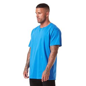 เสื้อยืดผ้าฝ้ายทรงพอดีตัวสำหรับผู้ชายเสื้อคอกลมเปิดไหล่ขนาดพลัสไซส์100% - Product Image 5