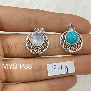 Colgante de piedra lunar de primera calidad, diseño de piedras preciosas naturales, joyería de plata para mujer - Product Image 1