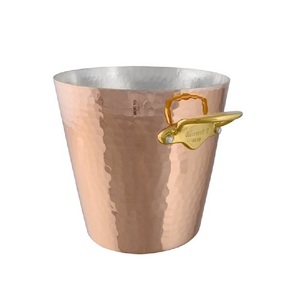 Finition martelée exclusive grandes poignées d'anneau de refroidisseur de vin en cuivre caractéristiques LED vente de fête refroidisseurs de glace de boisson de vin personnalisés - Product Image 2