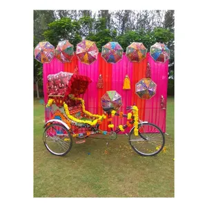 Top Quality Wedding Decoration Supplies Beautiful Unique Design Bride and Groom Special Entry Cycle Auto Rickshaw from India