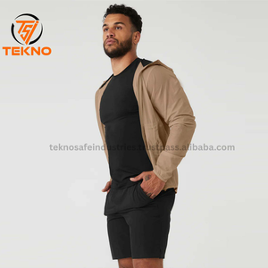 Chaquetas cortavientos con cremallera 1/4 para hombre con logotipo personalizado al por mayor de alta calidad, chaquetas de chándal ligeras con cuello levantado y cremallera para hombre - Product Image 3