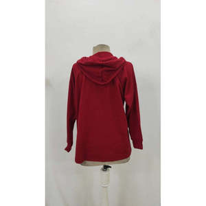 Blusa tipo waffle con capucha, manga larga, botones y cordones para mujer, 30030 - Rojo - Product Image 5
