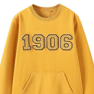 Alpha Gold Chenille Sweatshirt XS Crewneck Golden Strip Ribbed Cuff Kangaroo Pocket Sport Winter Sport Printed - Product Image 4