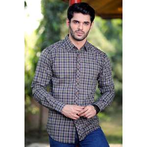 Unze London Custom Logo Men's Casual 'OWEN' Shirt 100% Cotton Poplin Full Sleeves Checked Design Breathable Sizes Small <b>Extra</b> - Product Image 1