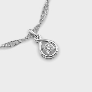 Pendentif solitaire en diamant Infinity Twist en argent sterling 925 massif - Product Image 3