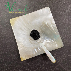 Les cuillères sont fabriquées à partir de coquilles de nacre jaune naturelle Cuillères pour servir du Caviar cher Sûr à utiliser Taille 8.5cm - Product Image 3