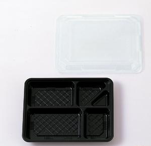 Lonchera Bento de Plástico PPF/OPS, Envase Desechable para Alimentos, Apto para Microondas, 5 Compartimentos, Entrega de Comida a Domicilio, Fábrica Japonesa - Product Image 1
