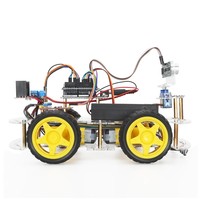 Kit de Coche Robótico de Doble Chasis con Sensor Ultrasónico para Evitar Obstáculos y Placa de Desarrollo con Rastreador de Líneas para Niños ArduIDE