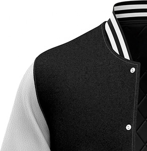 2026 chaquetas universitarias cálidas de invierno al por mayor con mangas de cuero chaquetas de bombardero universitarias bordadas personalizadas para hombres y mujeres - Product Image 3