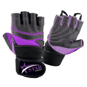 Guantes de cuero sintéticos de alta calidad personalizables de medio dedo equipo de fitness de levantamiento de pesas resistente para gimnasio y Deportes - Product Image 5