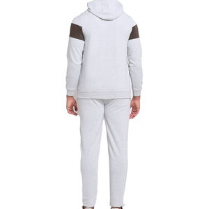 Survêtement d'hiver à capuche avec logo personnalisé pour hommes 2 pièces surdimensionné en coton polaire respirant survêtement - Product Image 4