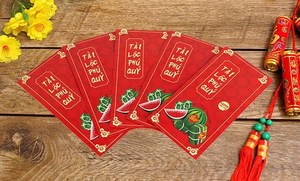 Custom Logo 2024 Cute Lucky <b>Money</b> Pocket Red Packet <b>Envelope</b> for Vietnamese New Year - Product Image 6