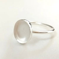 925 argent Sterling forme ovale 7-30 MM bague de serrage à la main solide lunette tasse Fine trouver bijoux accessoires fournisseur