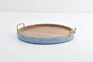 Plateau de service en bois de luxe peint à la main pour servir des desserts, des chocolats, des fruits pour un usage domestique - Product Image 2