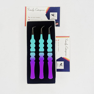 Pince à épiler à pointe en fibre d'extension de cils en acier inoxydable à deux tons de marque privée nouvelle collection de design produit durable - Product Image 2