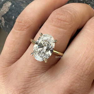 แหวนเพชรรูปวงรีหรูหราสำหรับผู้หญิงของขวัญงานหมั้นและงานแต่งงานแหวนดีไซน์เนอร์สำหรับผู้หญิง - Product Image 2