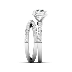 Bague de fiançailles en diamant à tige fendue et taille ronde, 1,50 carat, couleur F, clarté VS, diamant de laboratoire en or 14K, pour tenue de mariée - Product Image 6