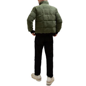 แจ็กเก็ตขนเป็ดบุนวมแบบมีซิปสีเขียวล้วนถอดออกได้ชุดสตรีทปักลายสำหรับฤดูหนาวสำหรับผู้ชาย - Product Image 6