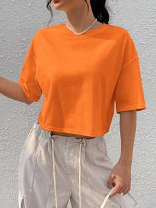 2025 nueva tendencia Crop Top camiseta para mujer camiseta mujer hecha con personalización completa en la mejor calidad - Product Image 2