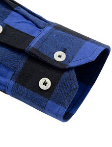 La mejor camisa de franela de moto de invierno para hombre % algodón negro/azul a cuadros bolsillos con cremallera forros de protección transpirables de moda - Product Image 4