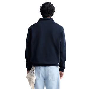 Sweat-shirt à col zippé pour homme tendance, manches longues, mélange polyester/coton, vêtement de rue, teint en pièce - Product Image 2