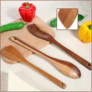 Natural Acacia Wood <b>Cooking</b> <b>Utensil</b> Set Long Handle <b>Wooden</b> Spoons Spatulas Nonstick Kitchen Tools EcoFriendly Durable Essential - Product Image 2