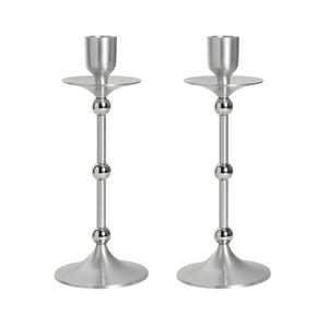 Set Of 3 <b>Silver</b> Metal Taper Candle Holders Modern Elegant <b>Candlestick</b> Holders For Home Decor And Wedding Dining Table Use - Product Image 5