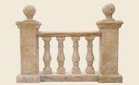 Balustrade en pierre de travertin naturel sculpté à la main rampe de balcon d'escalier Design moderne résistant au feu Design personnalisé pour la salle à manger