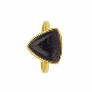 Bague de réglage de lunette en forme de trillion de 10mm en grès naturel en argent sterling 925 massif pour femmes bijoux fins faits à la main - Product Image 5