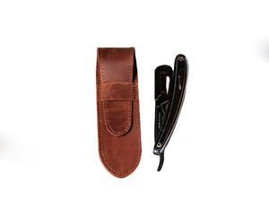Housse de rasoir en cuir personnalisée pour un usage quotidien \ Étui de rasoir en cuir fait main de qualité supérieure à vendre - Product Image 1