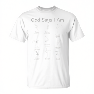 Maglietta da Ginnastica per Ragazze Cristiane con Gesù e la Frase 'GOD SAYS I AM' per Attrezzature e Equipaggiamento Atletico - Product Image 2