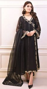 NEW----STYLISH ยาว KURTA กับชุดกางเกงประดับประดาด้วยลูกปัดแก้วคริสตัลที่สวยงาม DABKA ทำงานสำหรับงานปาร์ตี้/งานแต่งงาน @ 2022 - Product Image 2