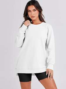 Sweat-shirt à manches longues pour femmes coupe ample mélange de coton confortable tenue quotidienne élégante et chaude - Product Image 2
